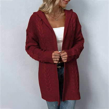 Golden Twist Hooded Cardigan