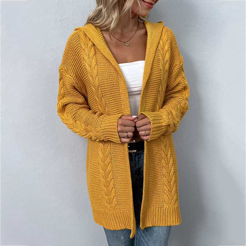 Golden Twist Hooded Cardigan