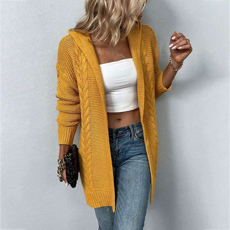 Golden Twist Hooded Cardigan