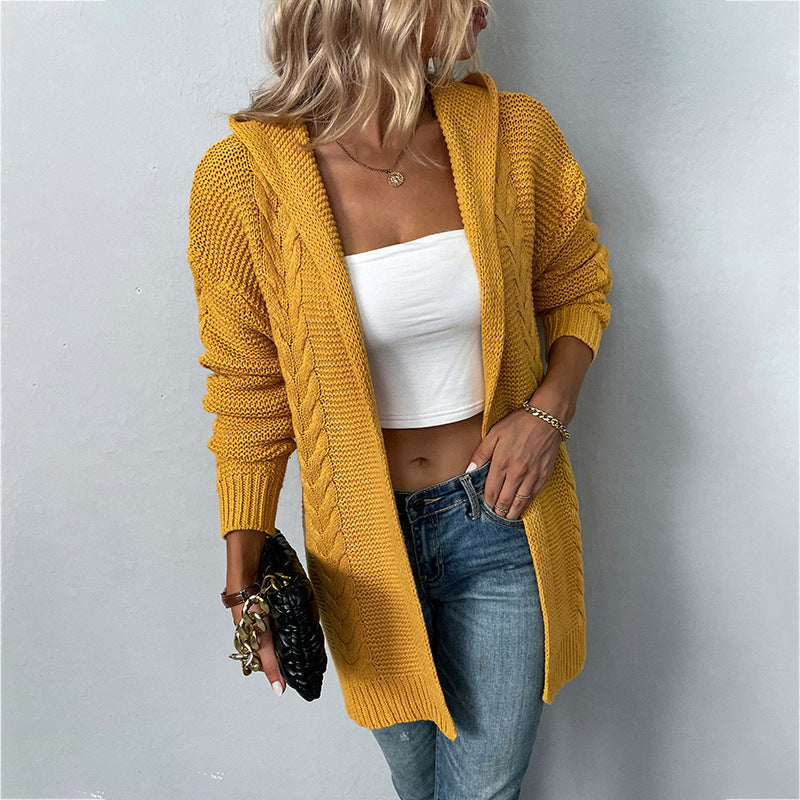 Golden Twist Hooded Cardigan