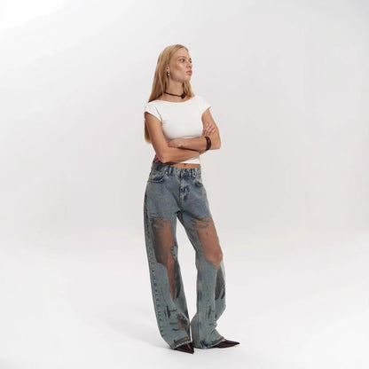 Arabella Blue Transparent Jeans