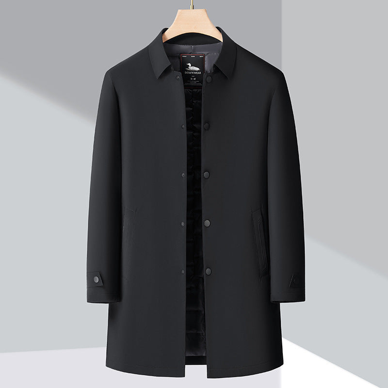 Basilio Down Trench Coat Black