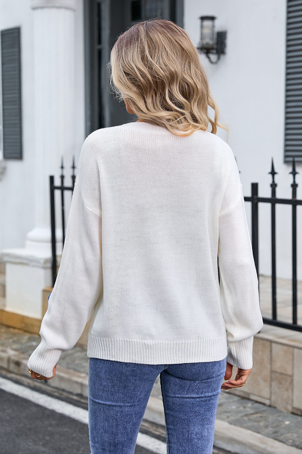 Model Wearing Blooming Comfort Women's Jumper