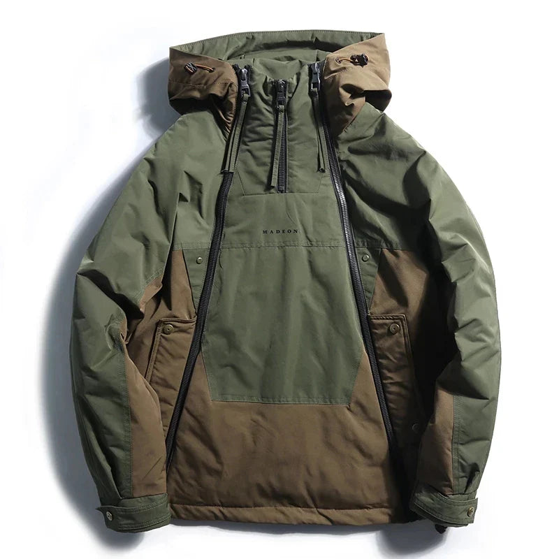 Madeone Colour Block Jacket Forest Green