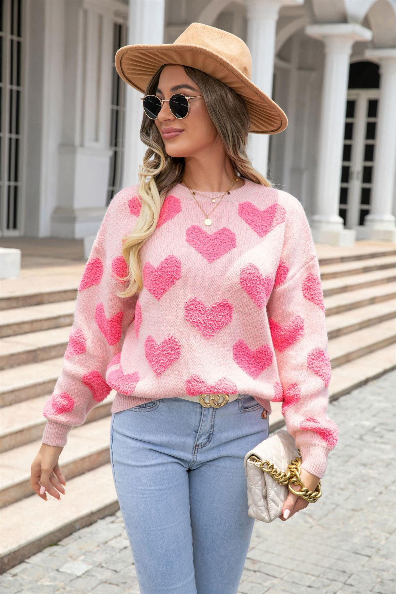 Model Wearing Sweetheart Snuggle Women's Jumper