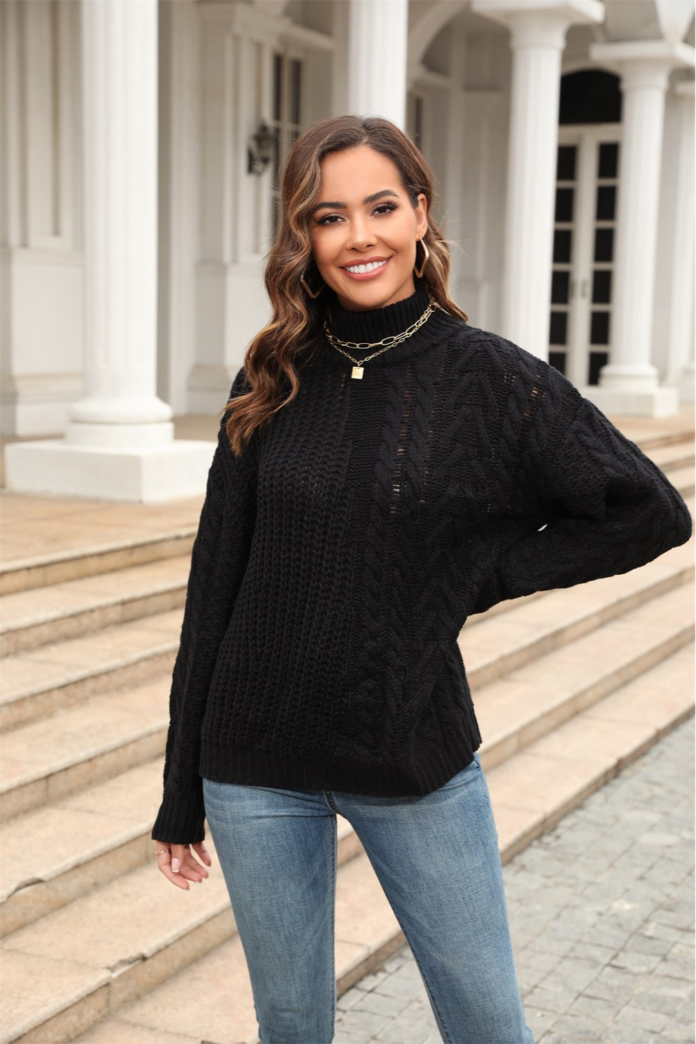 Model Wearing Winter Whisper Women's Jumper