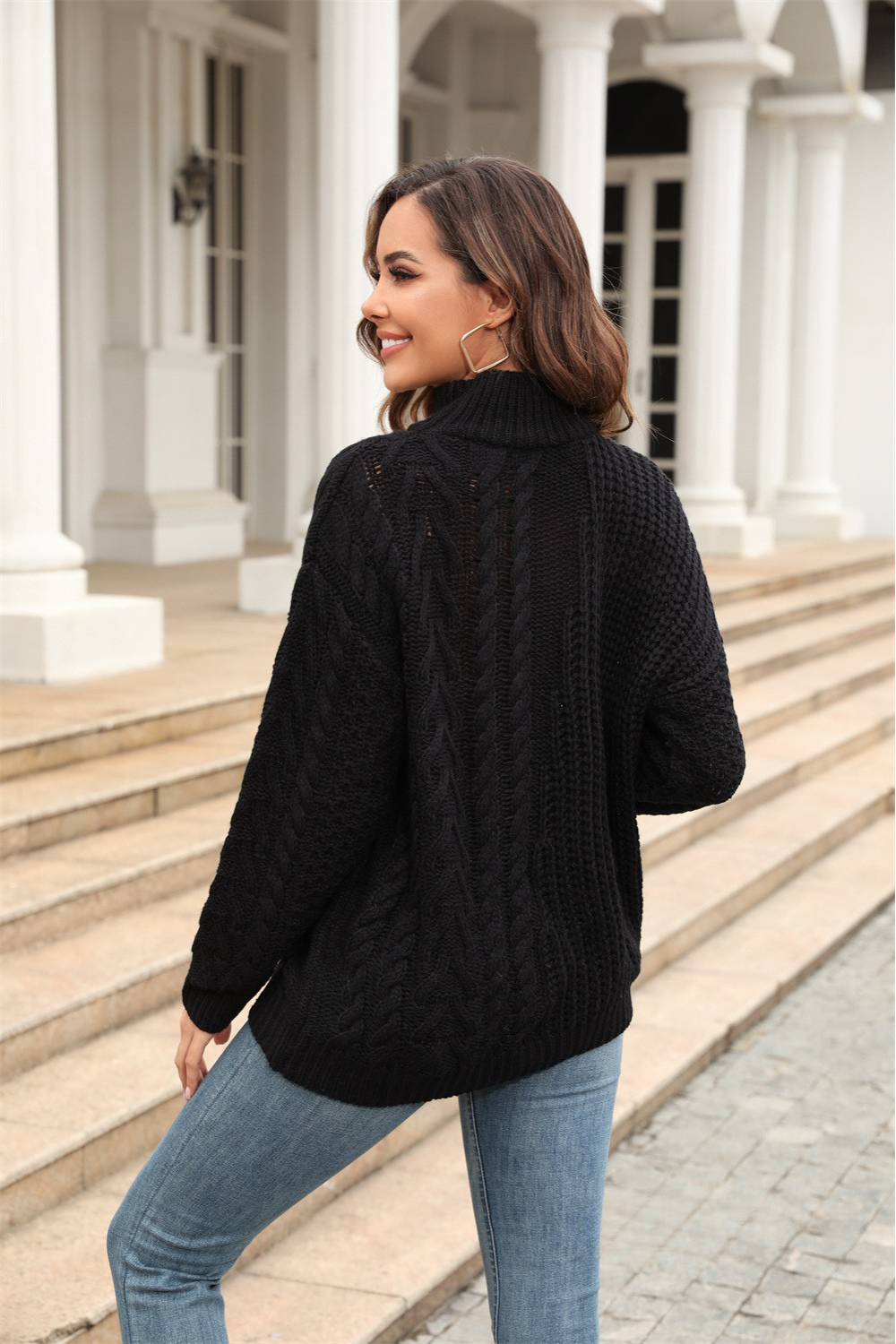 Model Wearing Winter Whisper Women's Jumper