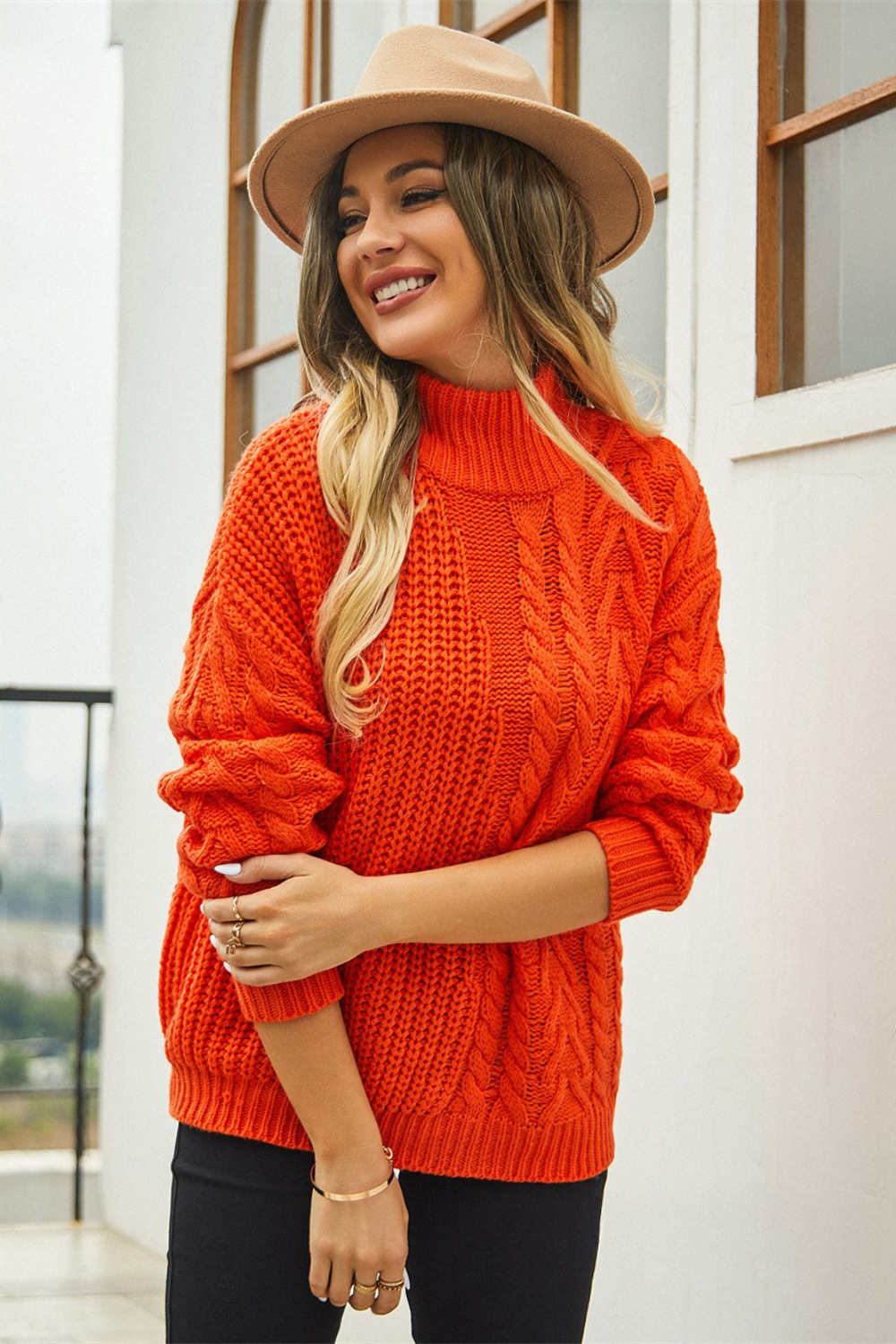 Model Wearing Winter Whisper Women's Jumper