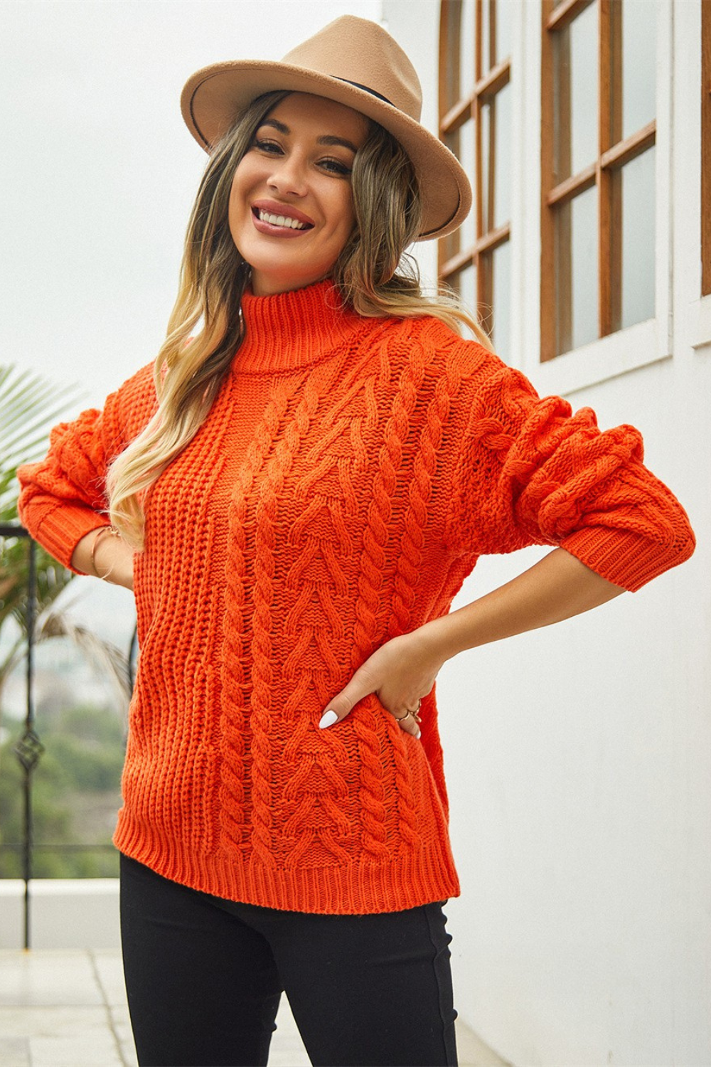 Model Wearing Winter Whisper Women's Jumper