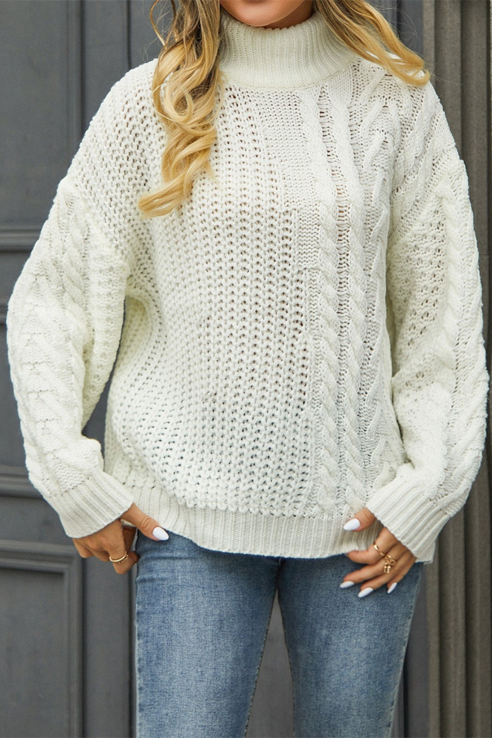 Model Wearing Winter Whisper Women's Jumper