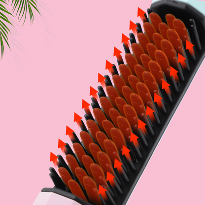 brushlio cordless hair straightener heating comb